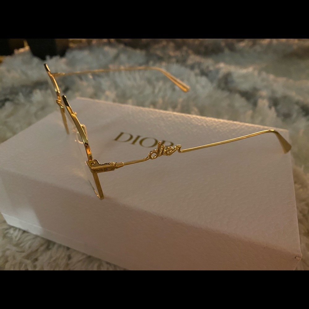 Dior gold frame glasses